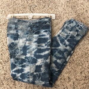 BONGO Blue Tie-Dye Skinny Jeans